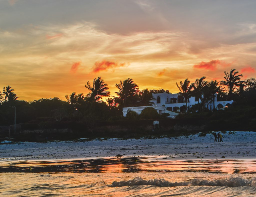 Beautiful sunset captured Bofa Beach, Kenya