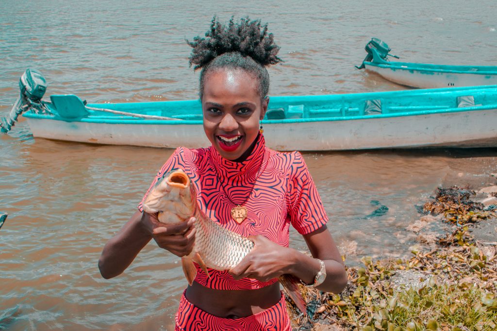 Caught a fish at Lake Naivasha