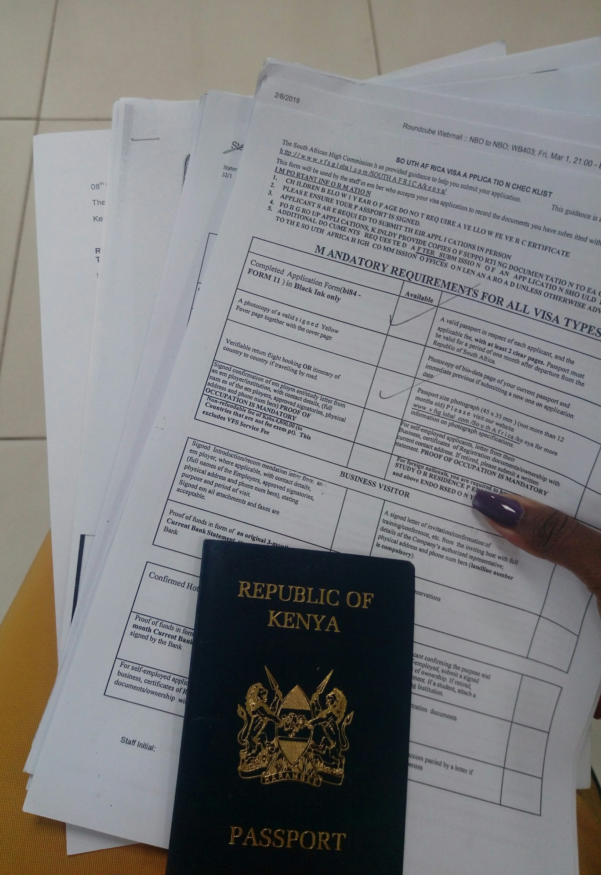 south africa tourist visa kenya